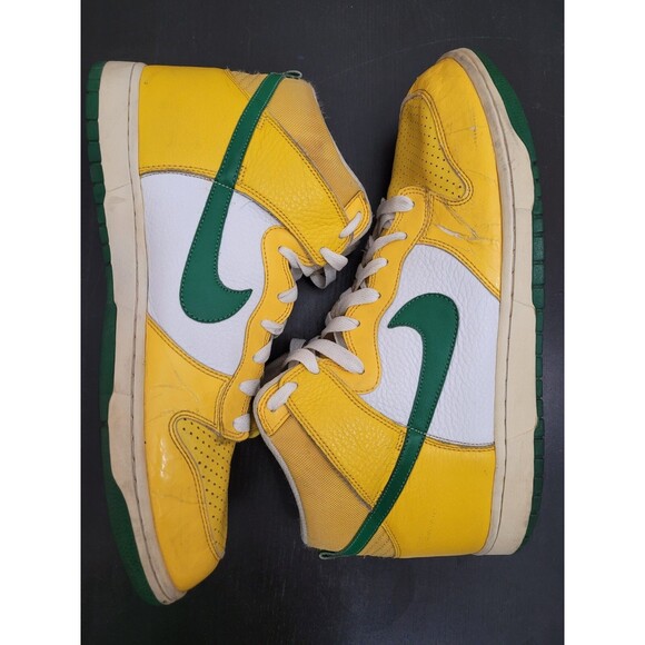 Nike Dunk High Yellow 317982-731 Men\'s Size 14 Pine Green Brazil  Packers main image 4